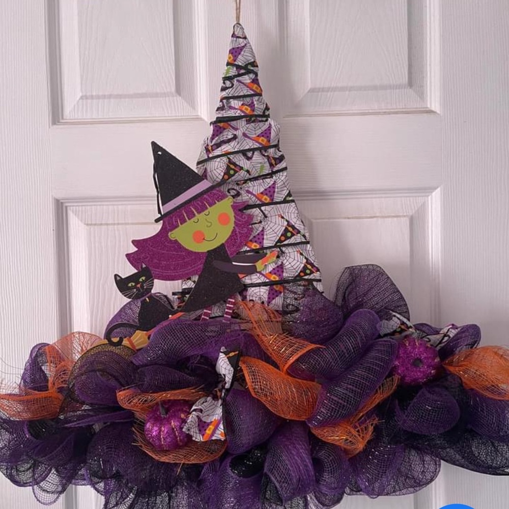 Handmade Witches Hat Door Wreath